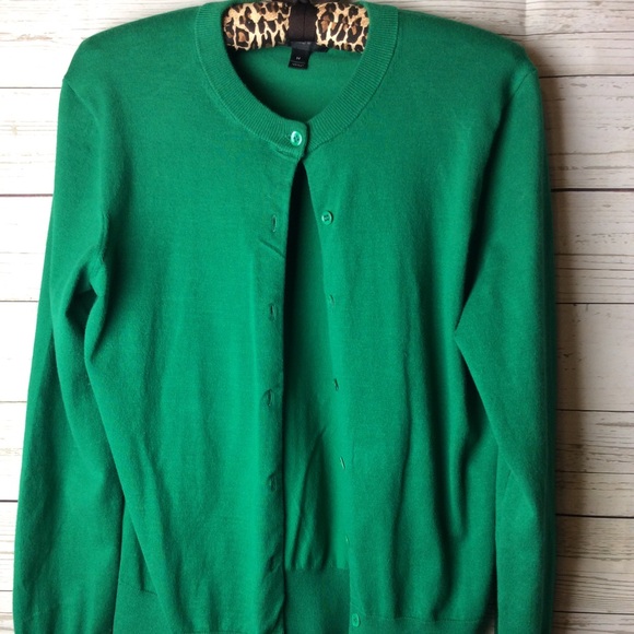 J Crew Green Cardigan 